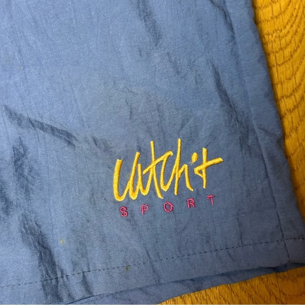 NWT Vintage 80s/90s Catchit Men’s Swim Trunks Blue Pink Sz XL - Picture 3 of 5